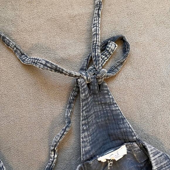 Easel Here I Am Jumpsuit Womens Sz Medium Black Washed Boho Wide Leg Sleeveless - Picture 6 of 7